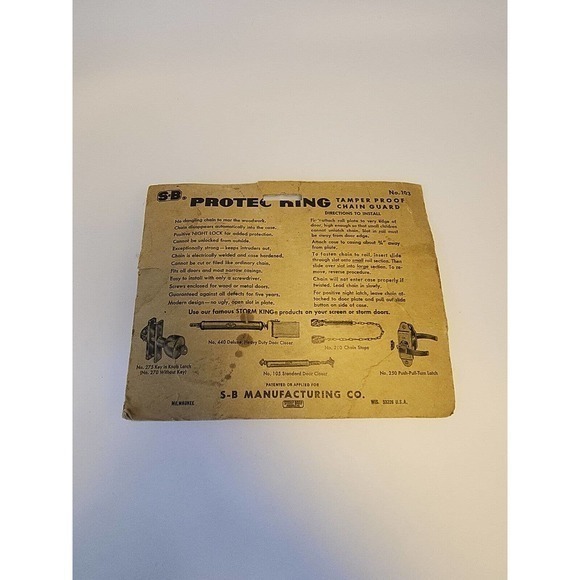 Rare Vintage Protec‎ King Tamper Proof Chain Guard Gold No. 103 NOS Schulz Bros. - Picture 2 of 2